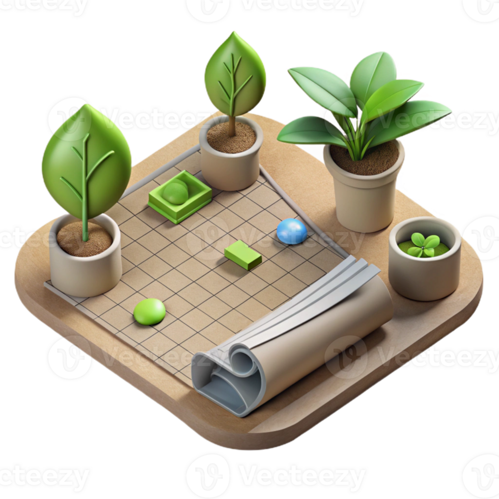 dramatic modern Sustainable Landscaping Plan Cutout with Plant Symbols exclusive png