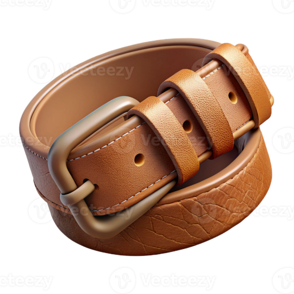 stunning classic Sustainable Leather Belt Brown with Buckle Transparent Background high resolution png