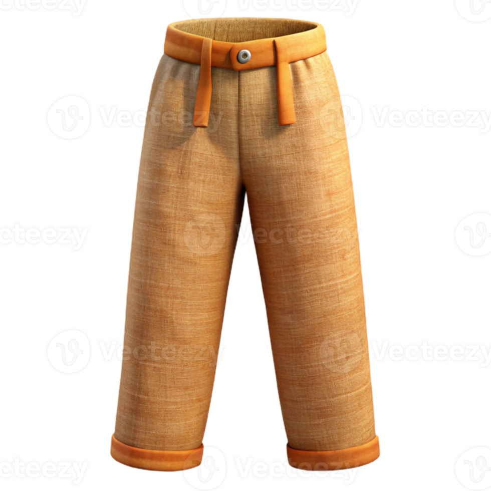 wonderful rustic Sustainable Linen Pants Flat Lay Cutout premium png