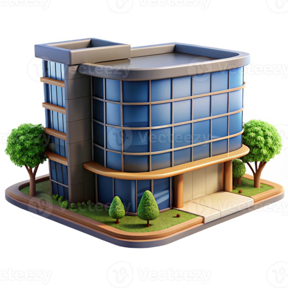 beautiful classic Sustainable Office Building Daytime Cutout premium png
