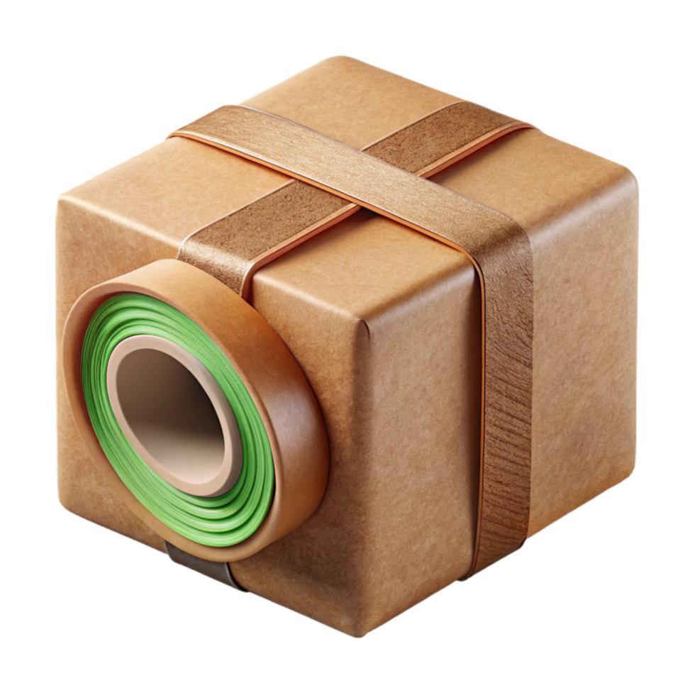 wonderful traditional Sustainable Packaging Tape Paper Brown Transparent Background premium png