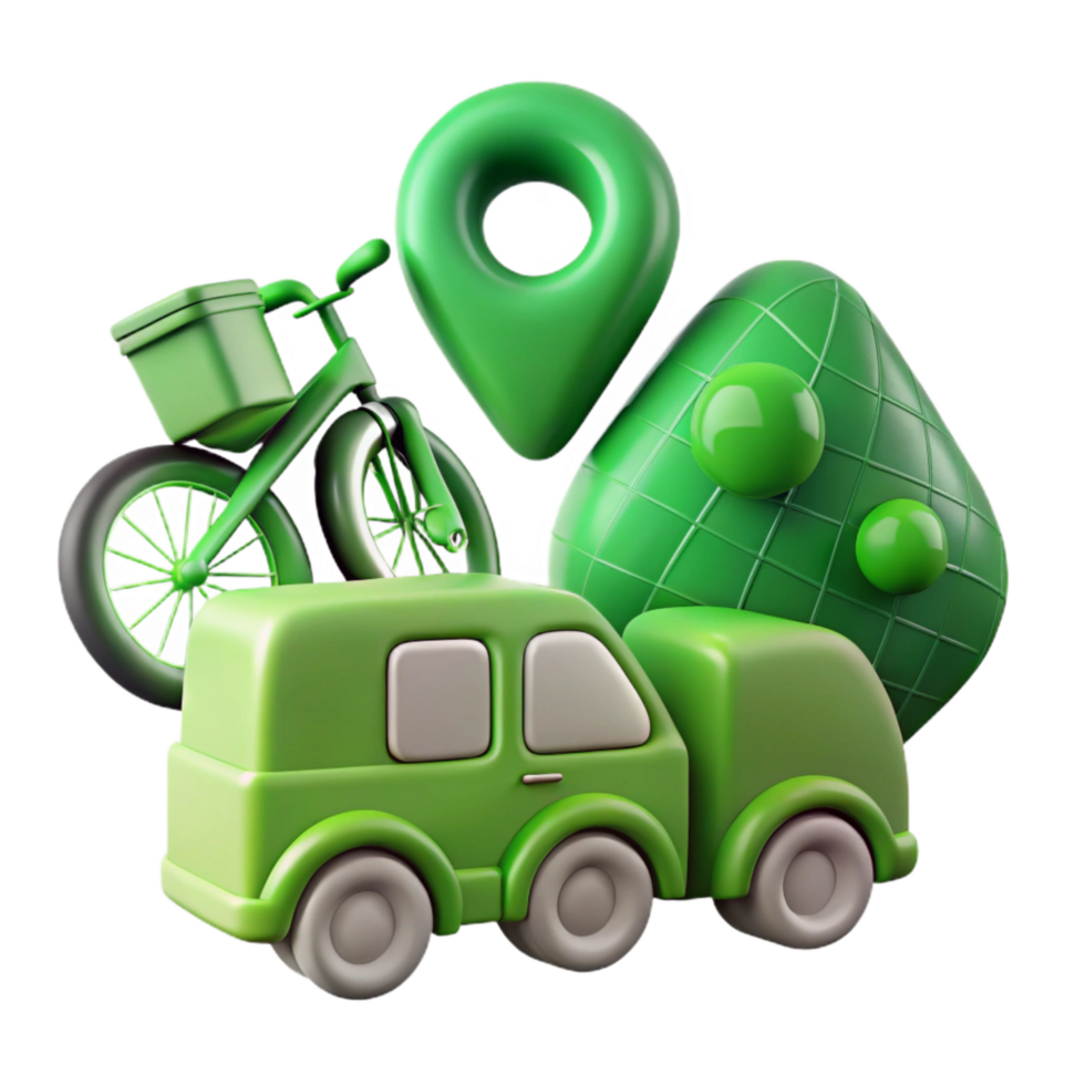 stunning contemporary Sustainable Transportation Icon Set Transparent Background high quality png