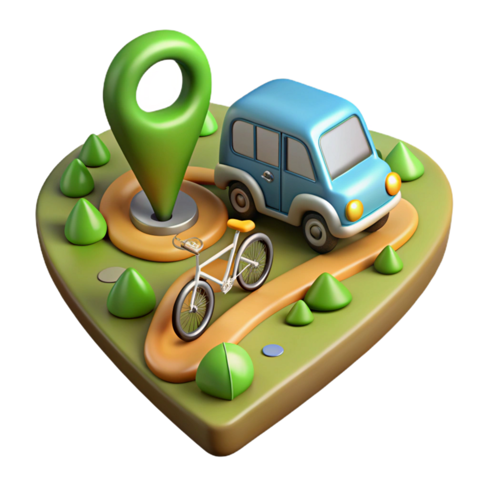 vibrant rustic Sustainable Transportation System Map Isolated exclusive png