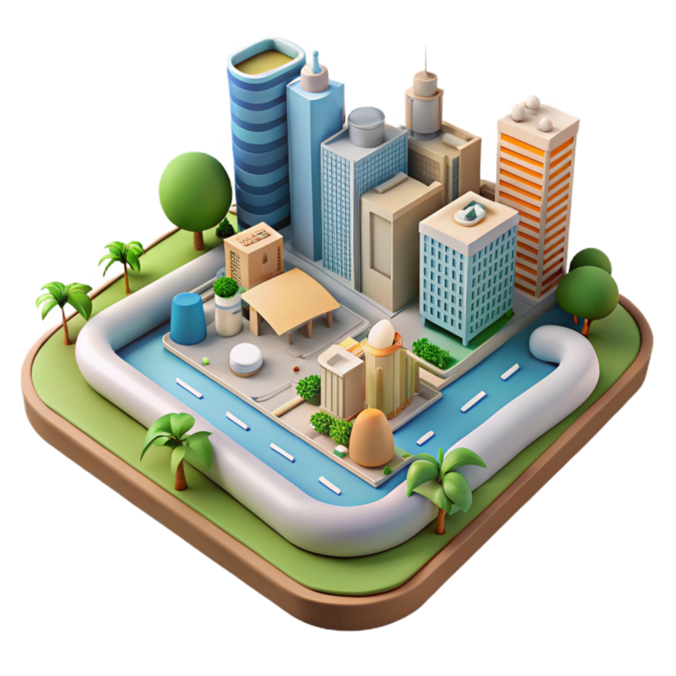 stunning minimalist Sustainable Urban Development Plan Isolated authentic png