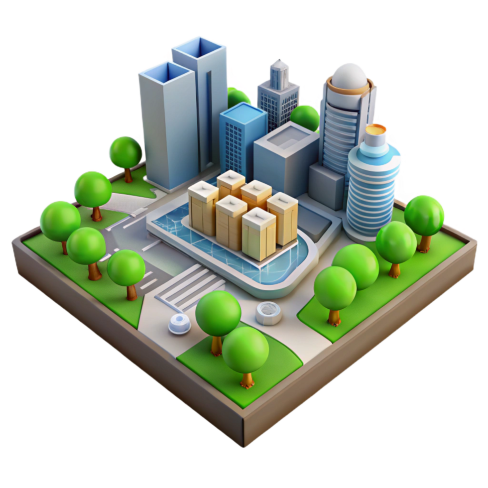 vibrant contemporary Sustainable Urban Development Plan Isolated genuine png