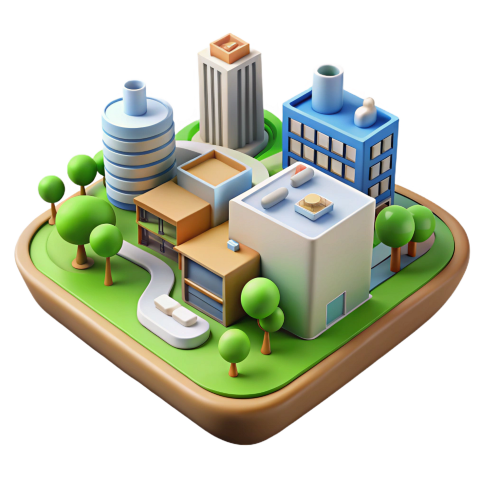 beautiful modern Sustainable Urban Development Plan Isolated high resolution png