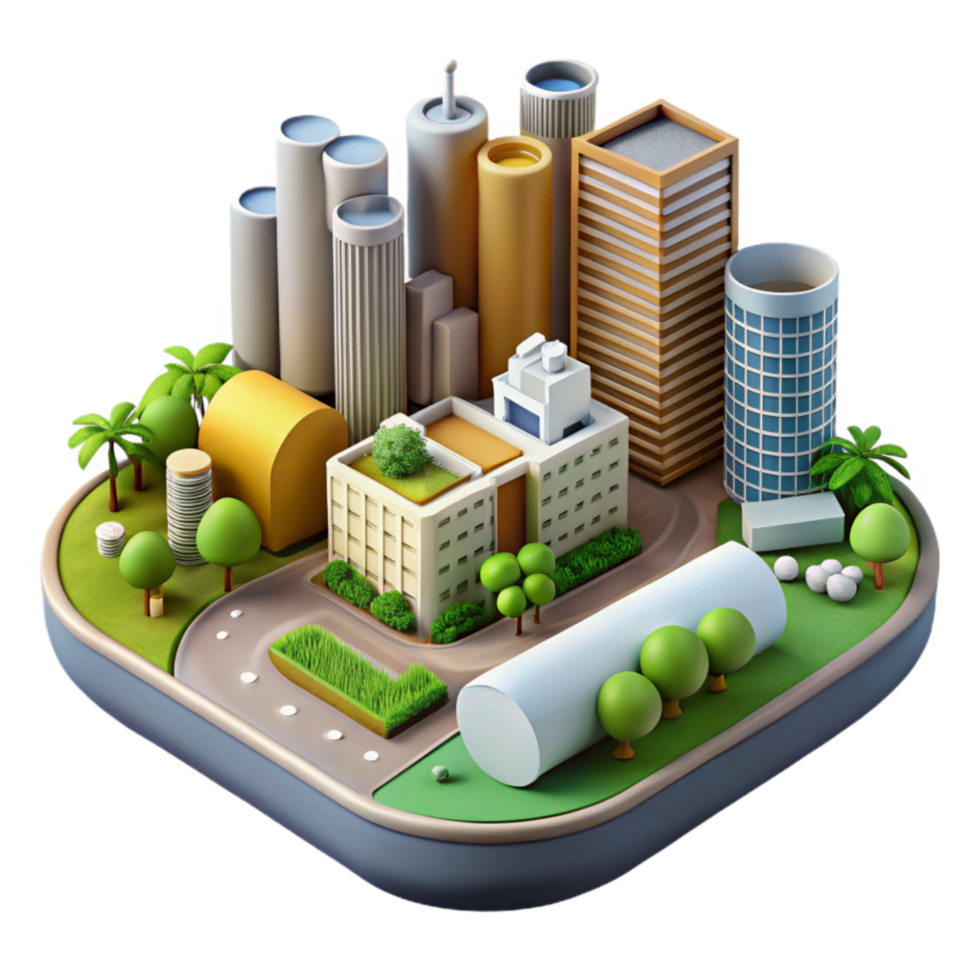 serene minimalist Sustainable Urban Development Plan Isolated authentic png