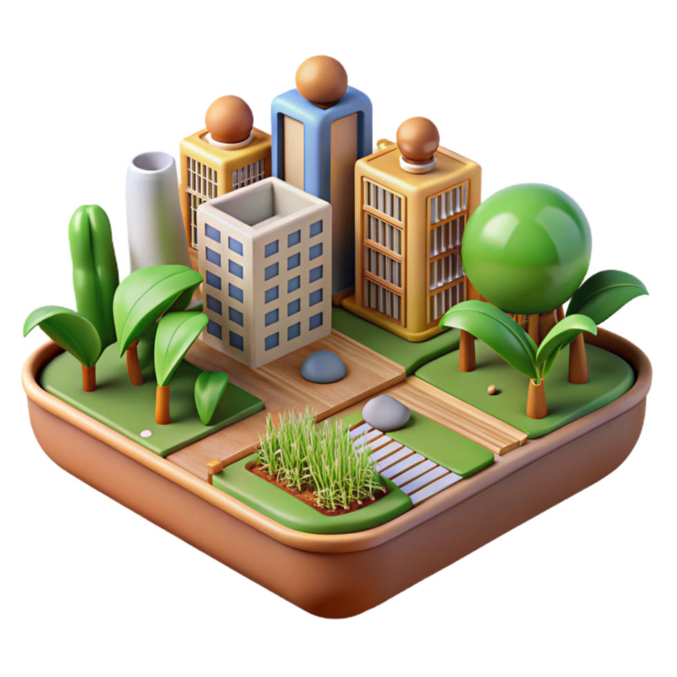 dramatic contemporary Sustainable Urban Farming Initiative Illustration Isolated professional png