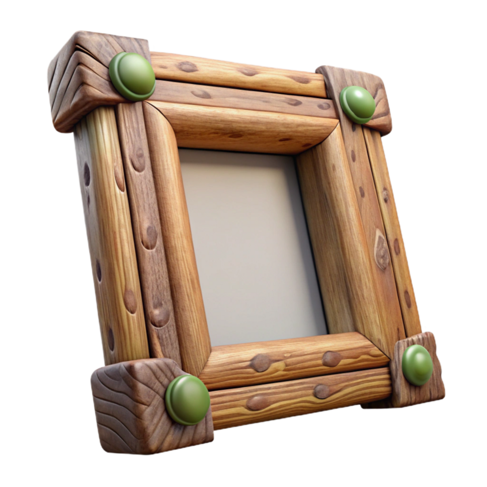 magnificent contemporary Sustainable Wood Picture Frame Rustic Style Isolated authentic png