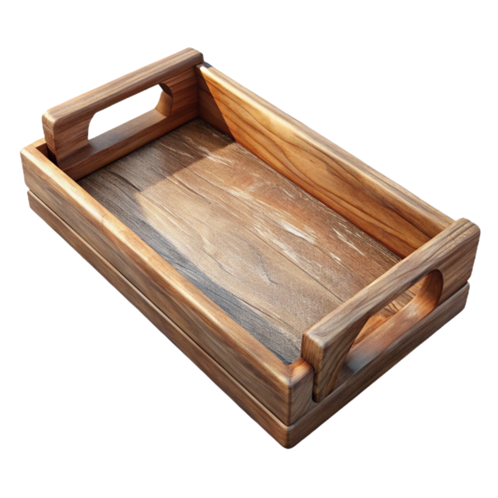 dramatic creative Sustainable Wood Tray Serving Rectangular Isolated original png