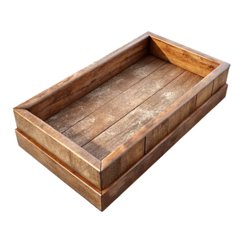 serene modern Sustainable Wood Tray Serving Rectangular Isolated high quality png