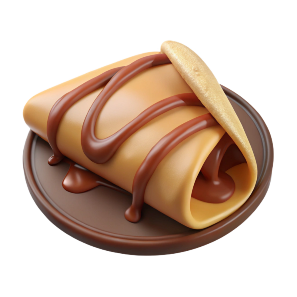 dramatic abstract Sweet Crepe with Chocolate Sauce Transparent Background detailed png