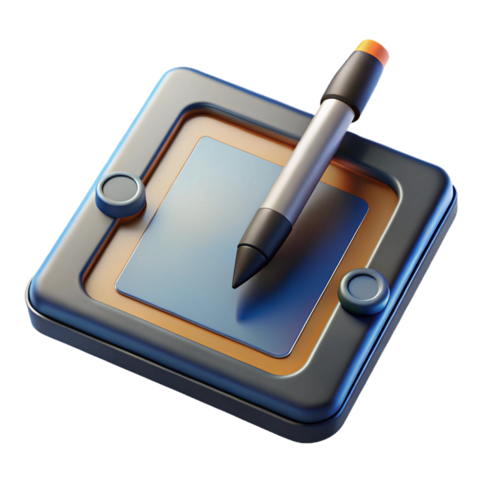 vibrant rustic Tablet Computer Stylus Pen Isolated on Transparent Background premium png