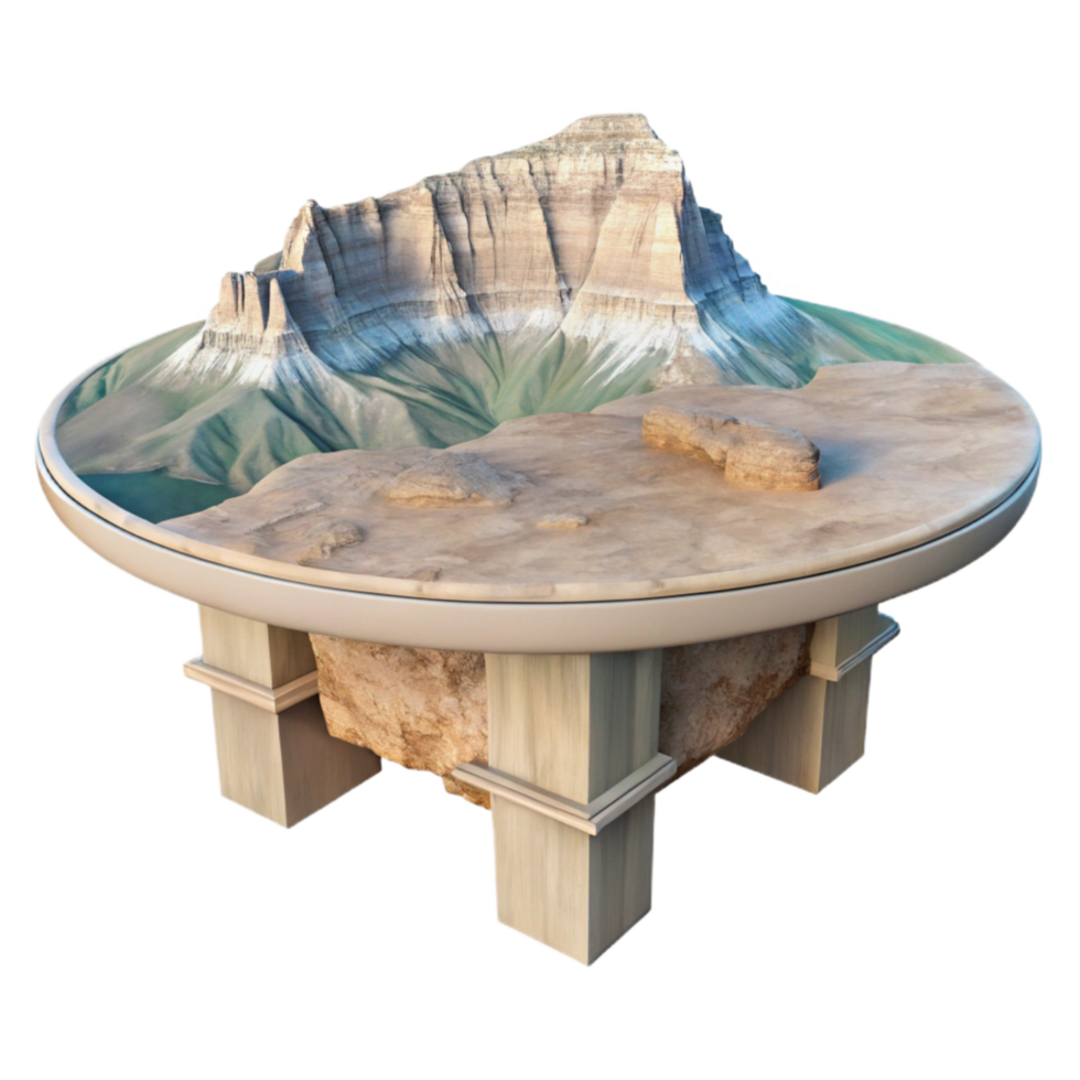 beautiful artistic Table Mountain Cape Town Flat Top Transparent Background high resolution png