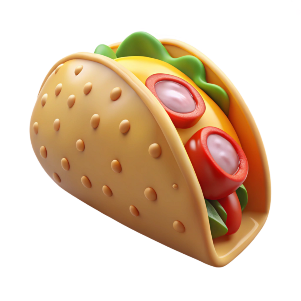 impressive abstract Taco with Salsa Fresh Ingredients Transparent Background original png