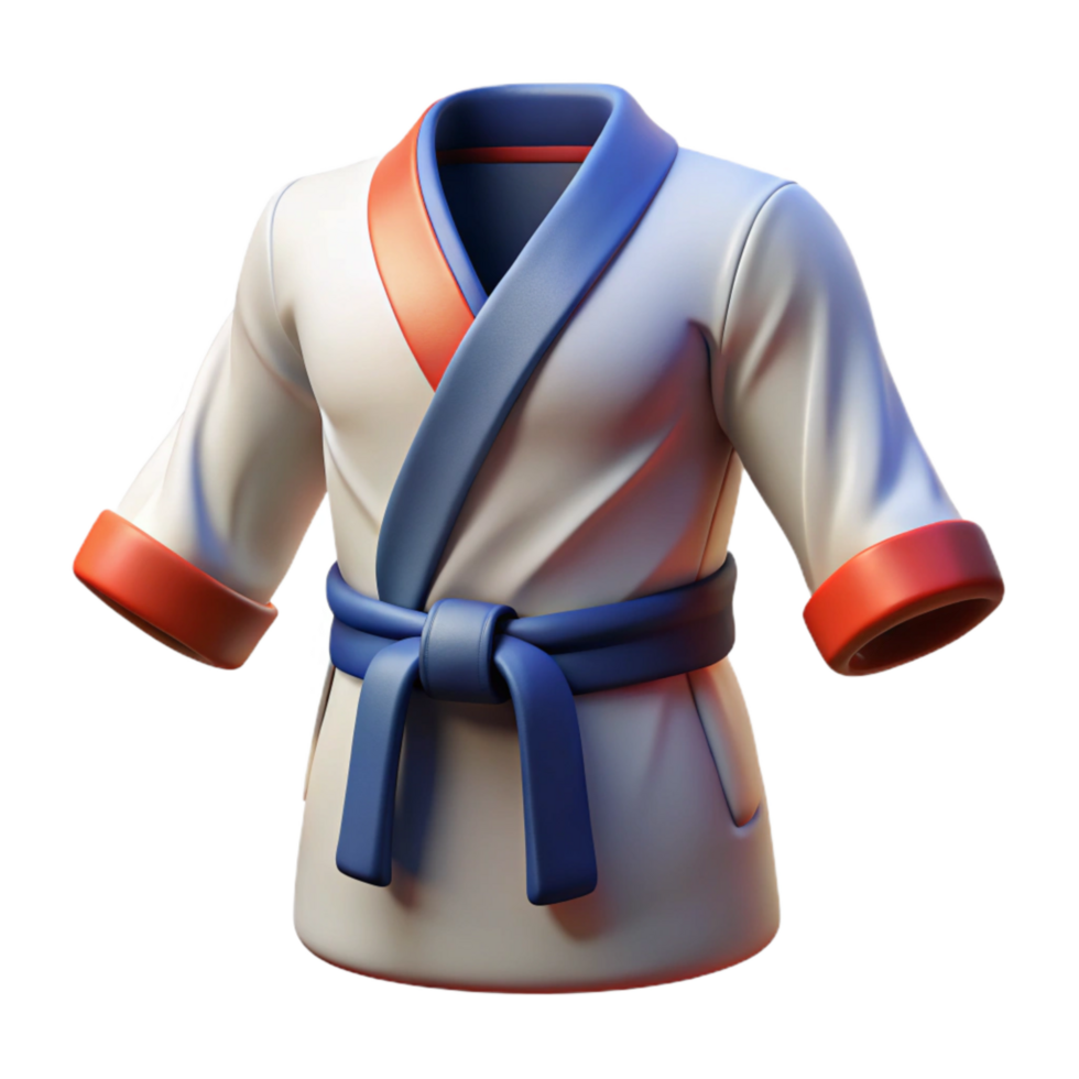 beautiful minimalist Taekwondo Uniform White Collar Detail Isolated detailed png