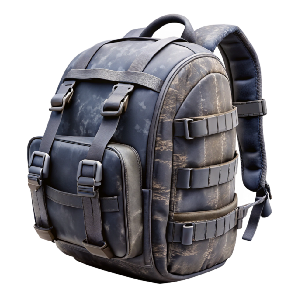 magnificent vintage Tactical Backpack Black Isolated professional png