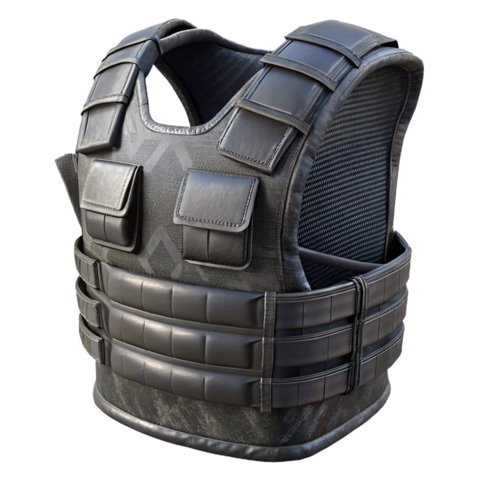 serene minimalist Tactical Vest Black Isolated detailed png
