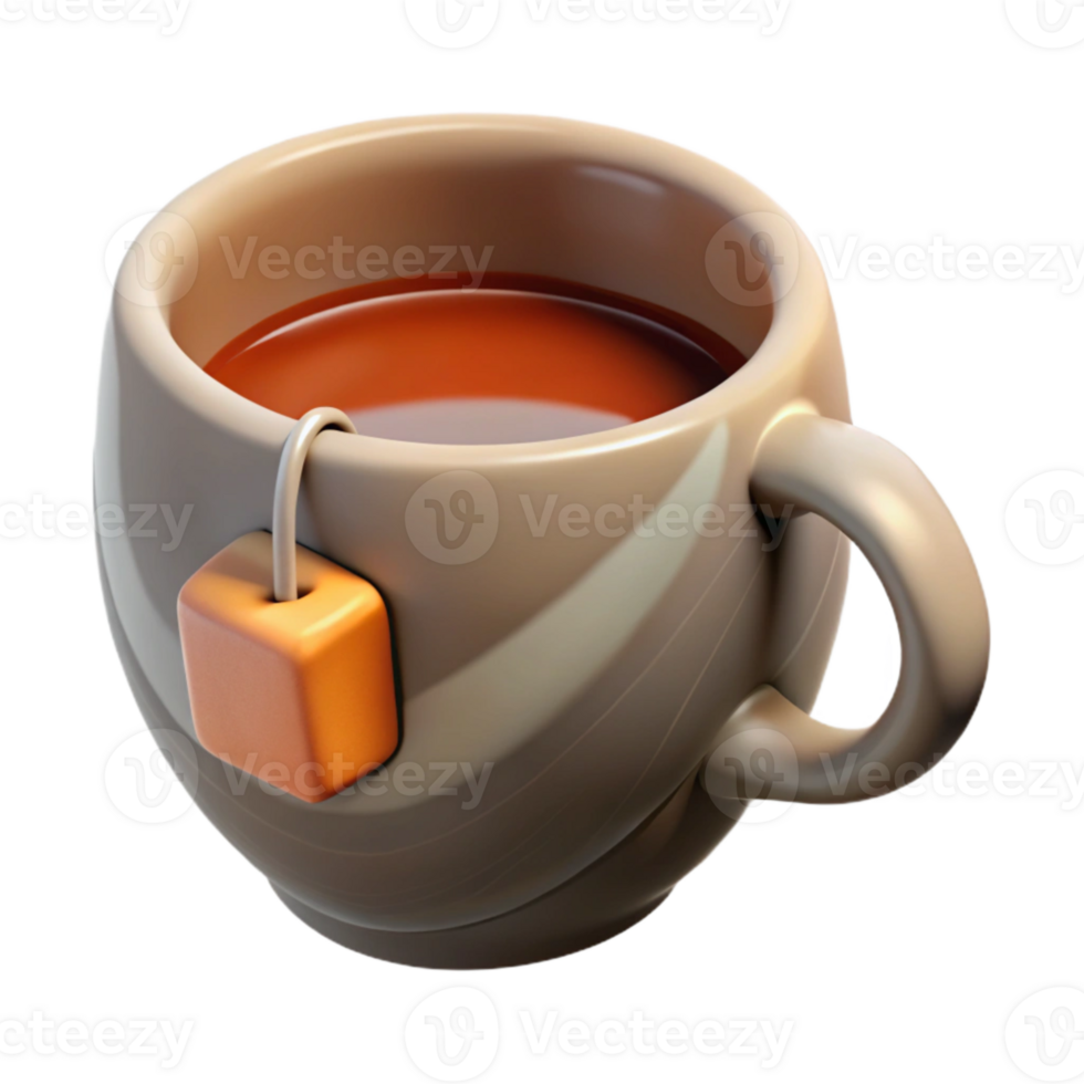 elegant rustic Teacup with Tea Bag Transparent authentic png
