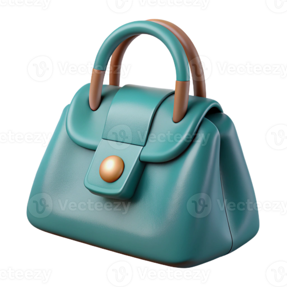 stunning rustic Teal Leather Handbag Handle Detail Cutout Isolated genuine png