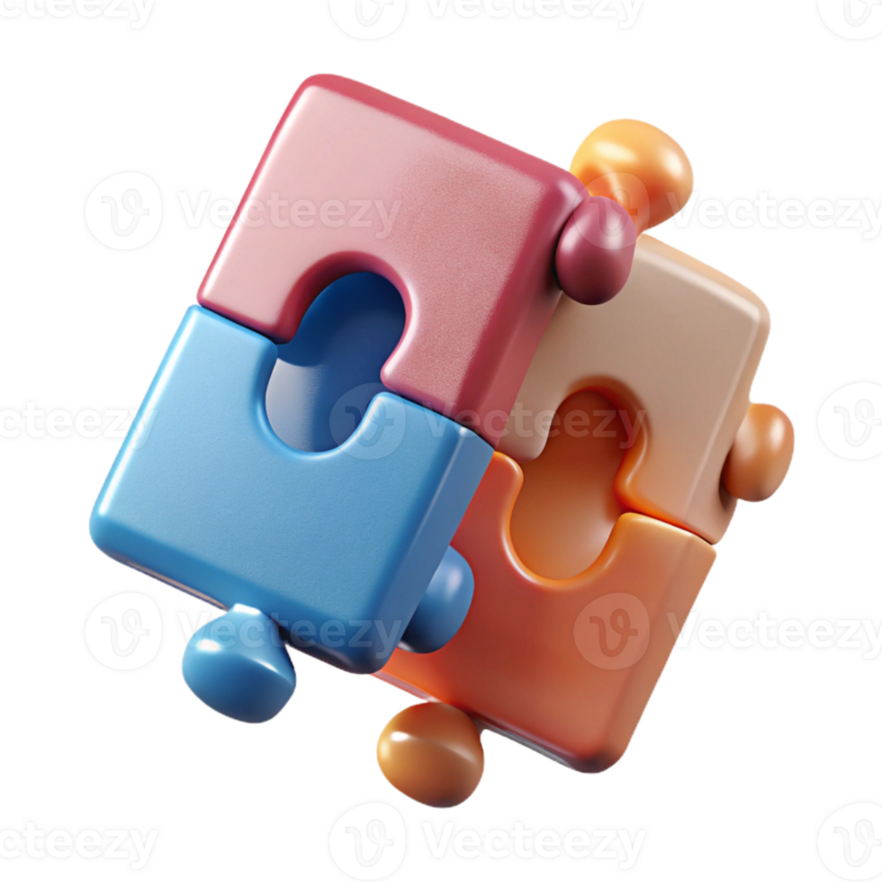 stunning vintage Teamwork Concept Puzzle Pieces Fitting Together Transparent Background authentic png