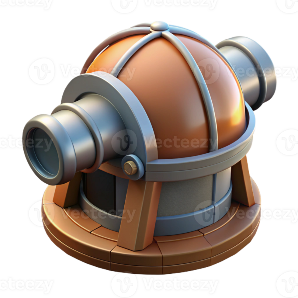 serene classic Telescope Dome with Open Shutter Transparent Background Isolated Element high resolution png