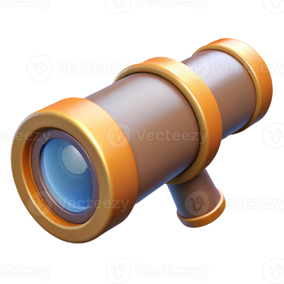 beautiful rustic Telescope Lens Close Up View Transparent Element detailed png