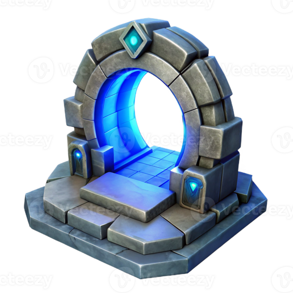 dramatic creative Teleportation Portal Blue Glow Isolated Element high quality png