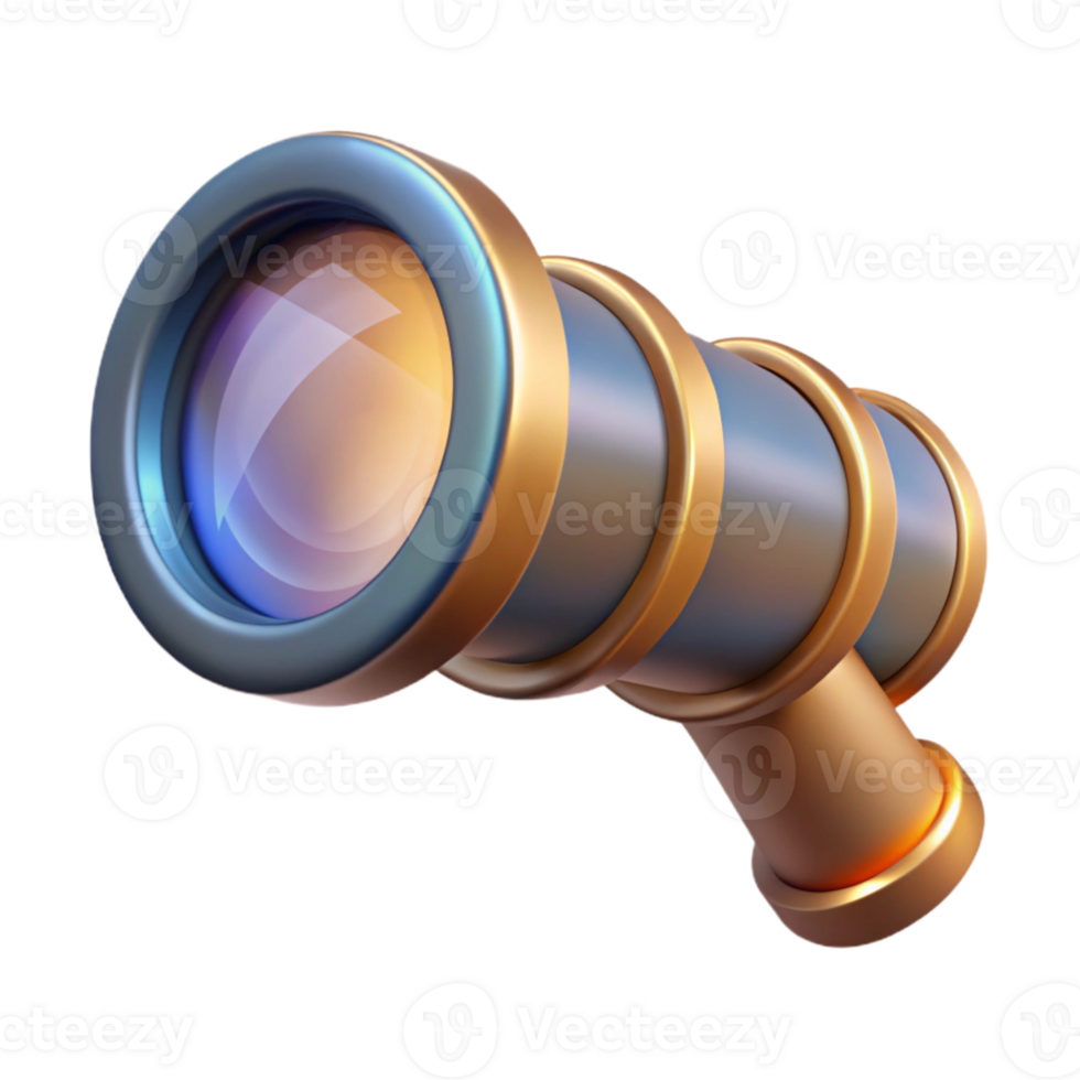 wonderful rustic Telescope Lens with Reflections Transparent Background Isolated Element high quality png