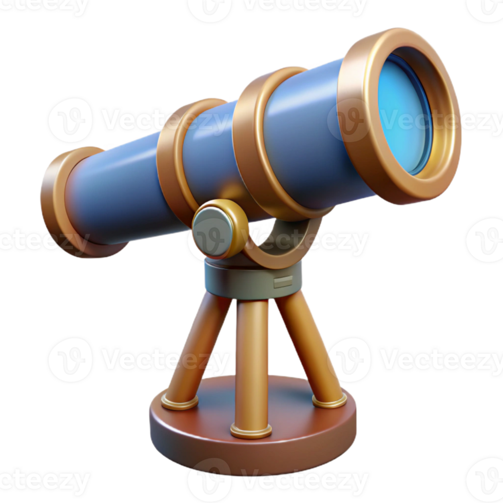 vibrant modern Telescope Side View Isolated on Transparent Background exclusive png