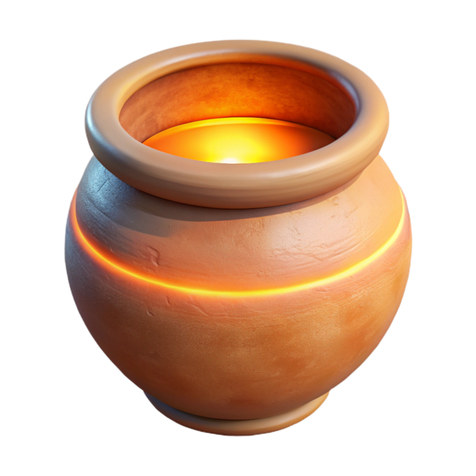 serene traditional Terracotta Pot Warm Lighting Isolated Element high quality png