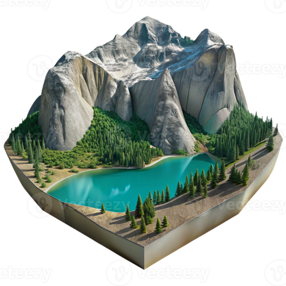 elegant minimalist Tenaya Lake Granite Cliffs Cutout exclusive png