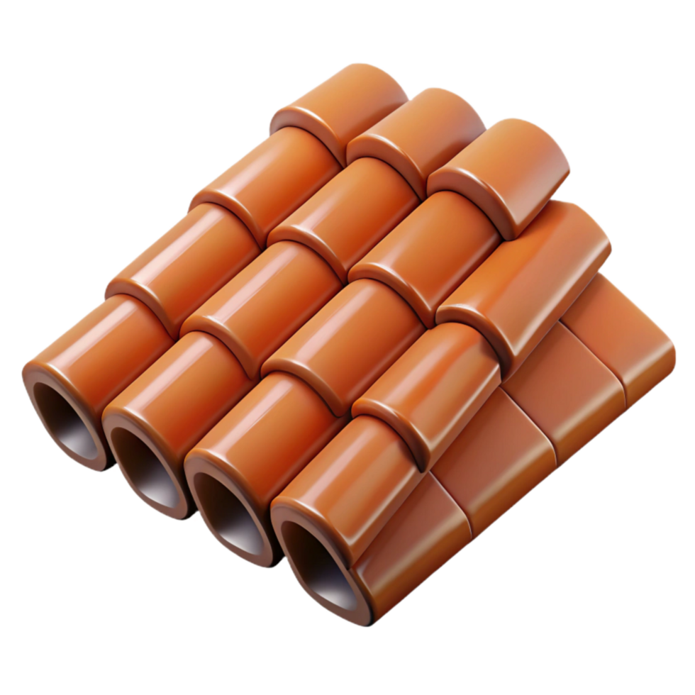magnificent rustic Terracotta Roof Tiles Texture Isolated Cutout high resolution png