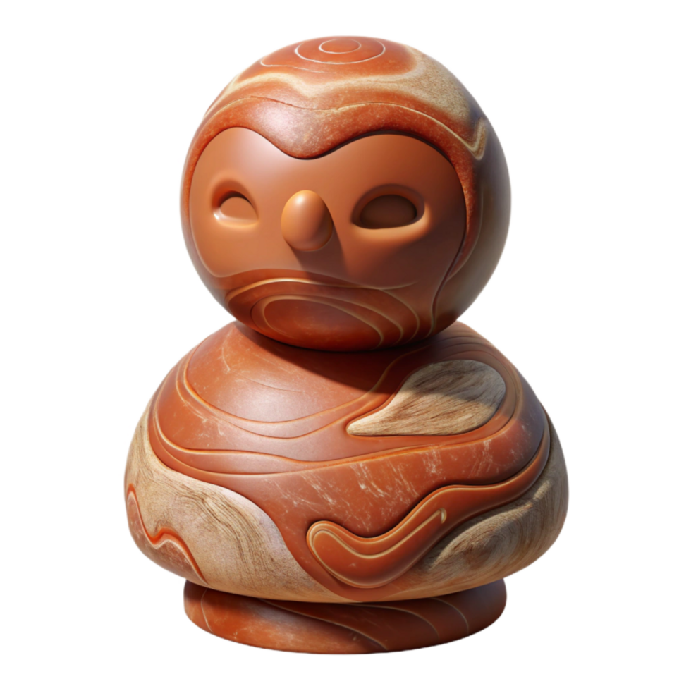 dramatic abstract Terracotta Sculpture Earthy Tones Transparent Background high quality png