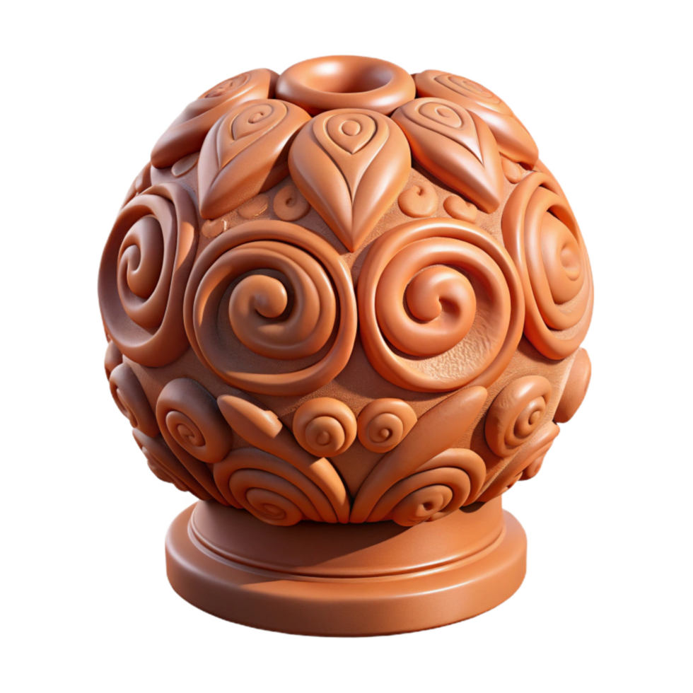 beautiful artistic Terracotta Sculpture Decorative Pattern Transparent Background png