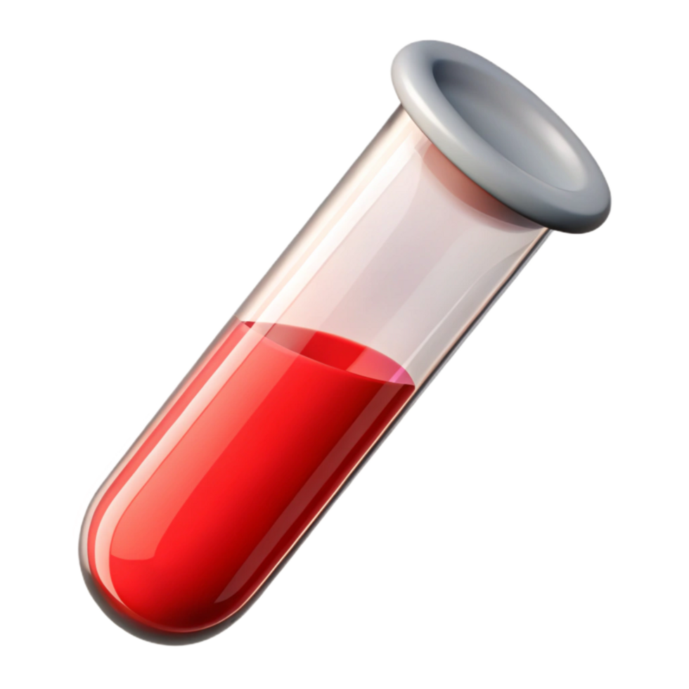 beautiful rustic Test Tube with Red Liquid Isolated on Transparent Background high quality png