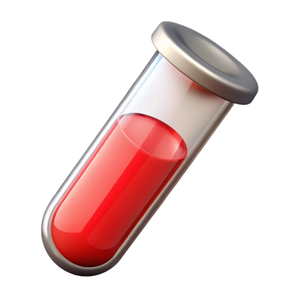 impressive creative Test Tube with Red Liquid Isolated on Transparent Background original png