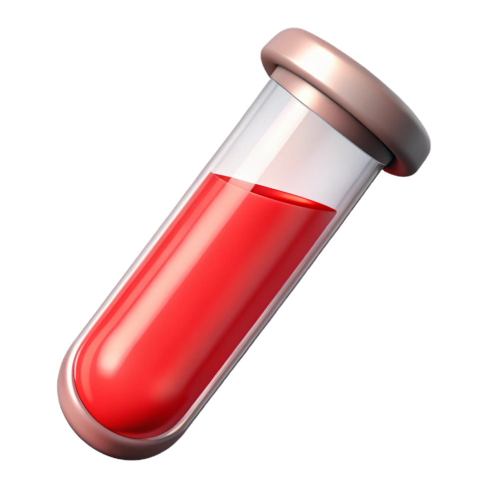 magnificent rustic Test Tube with Red Liquid Isolated on Transparent Background premium png
