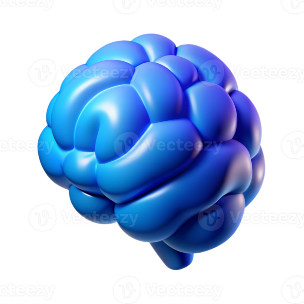 wonderful rustic Thinking Brain Icon Blue Gradient Transparent Background premium png