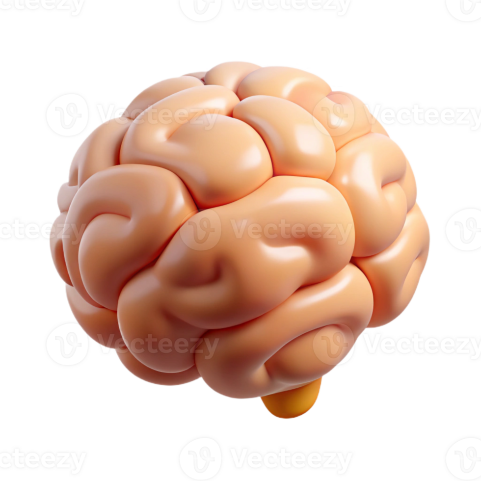 magnificent rustic Thinking Brain Icon Flat Design Isolated on White premium png