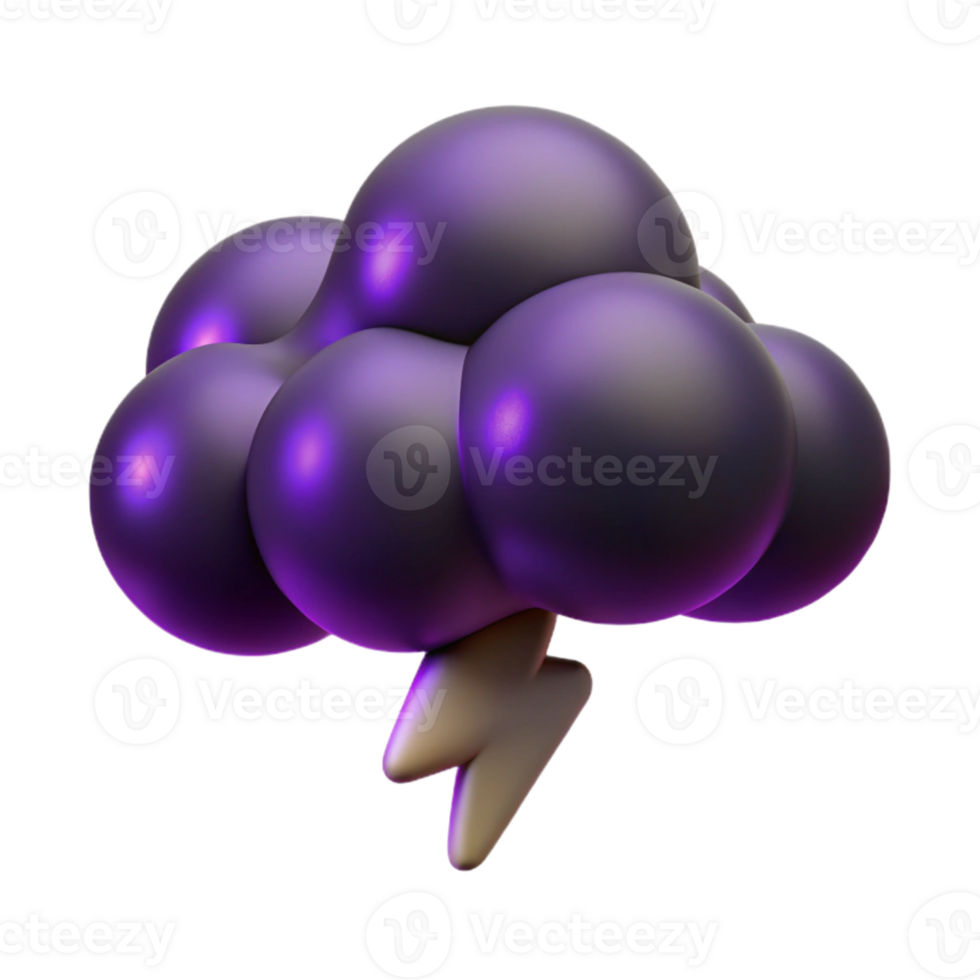 serene contemporary Thundercloud Dark Purple Isolated Element detailed png