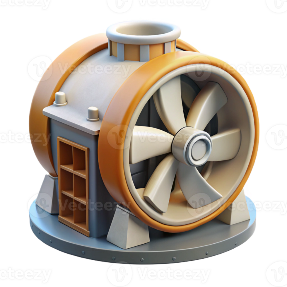 magnificent modern Tidal Turbine Generator Housing Side View Isolated premium png