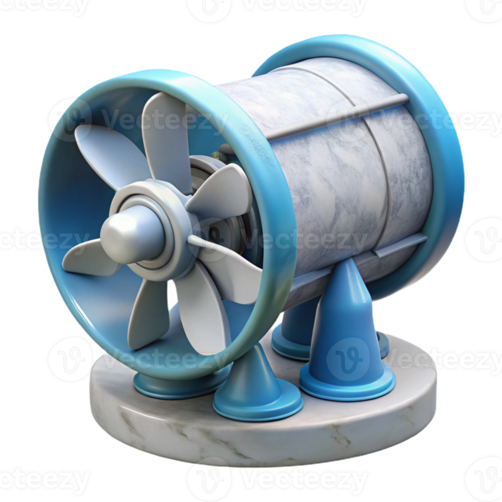 magnificent rustic Tidal Power Generator Model Front View Transparent Background high quality png
