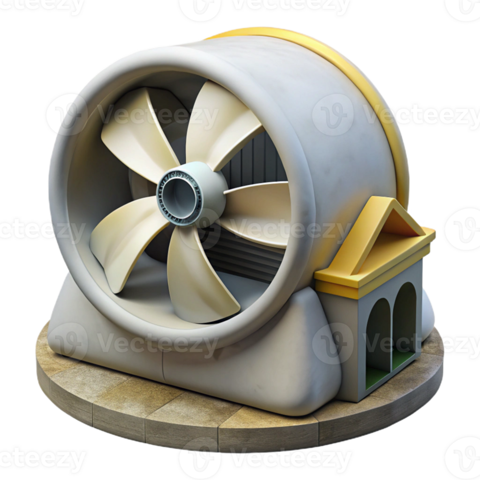 extraordinary creative Tidal Turbine Generator Housing Side View Isolated png