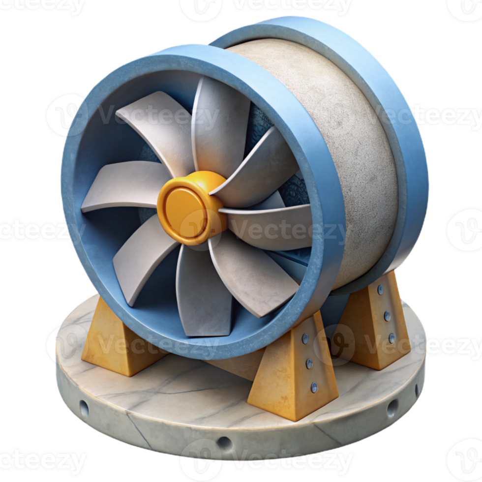 wonderful traditional Tidal Turbine Generator Housing Side View Isolated detailed png