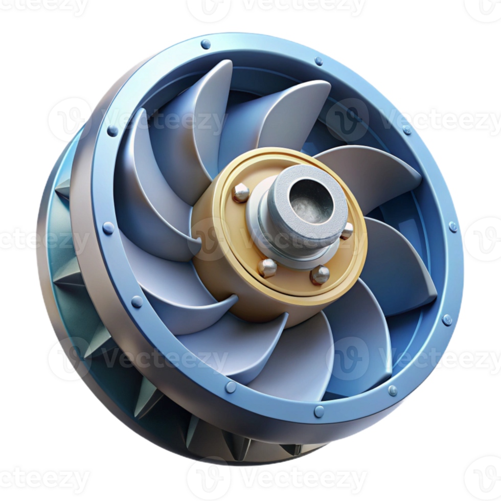 wonderful minimalist Tidal Turbine Rotor Hub Close Up Isolated high resolution png