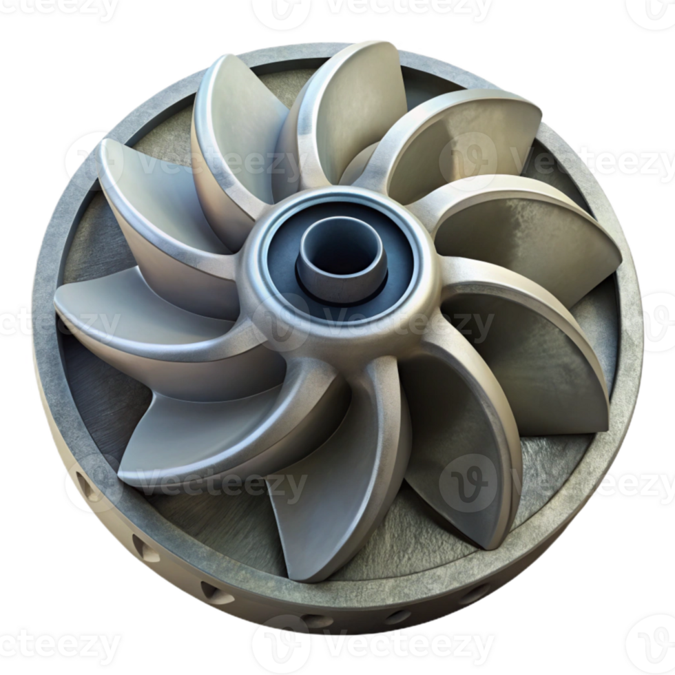 beautiful rustic Tidal Turbine Rotor Hub Close Up Isolated detailed png