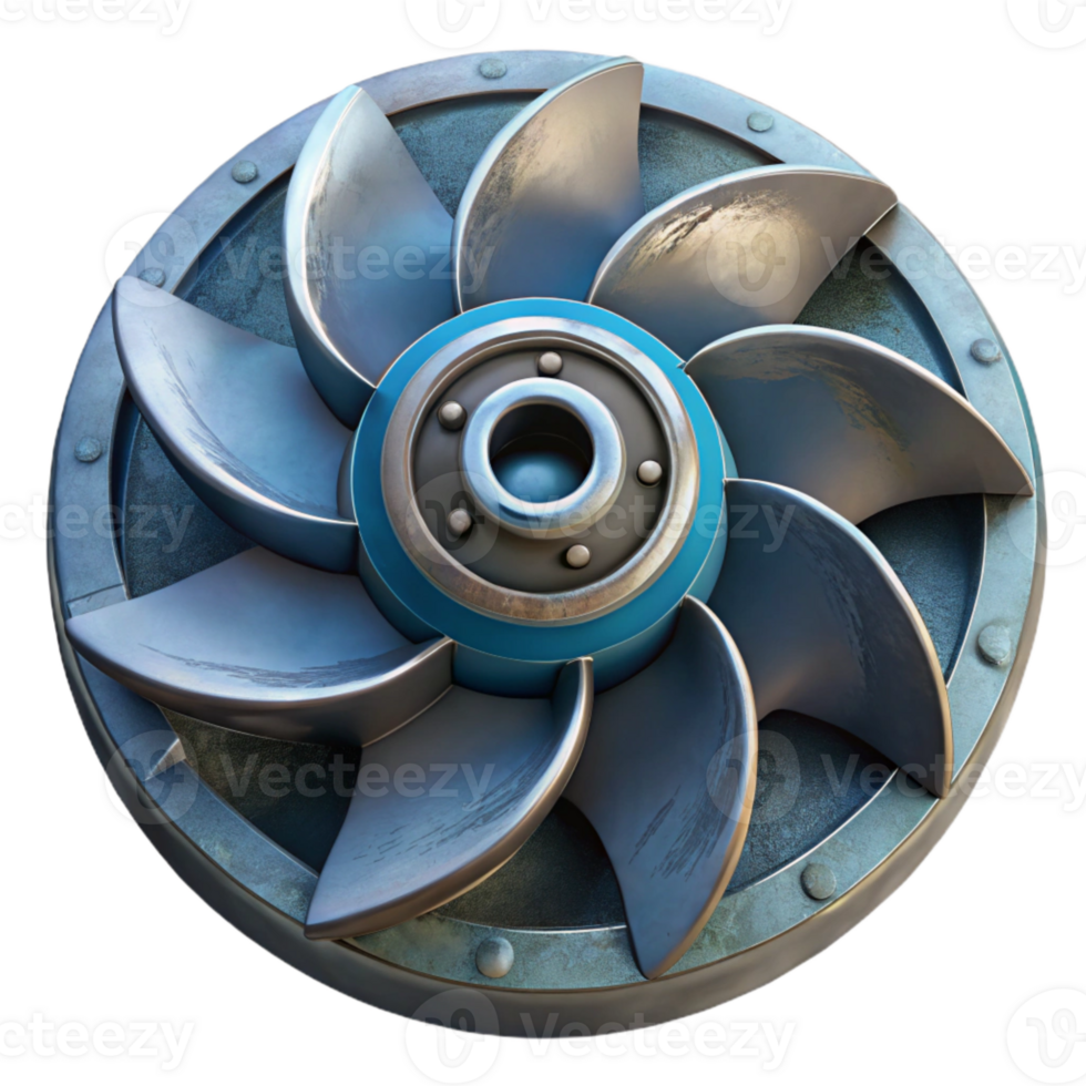 magnificent creative Tidal Turbine Rotor Hub Close Up Isolated high resolution png