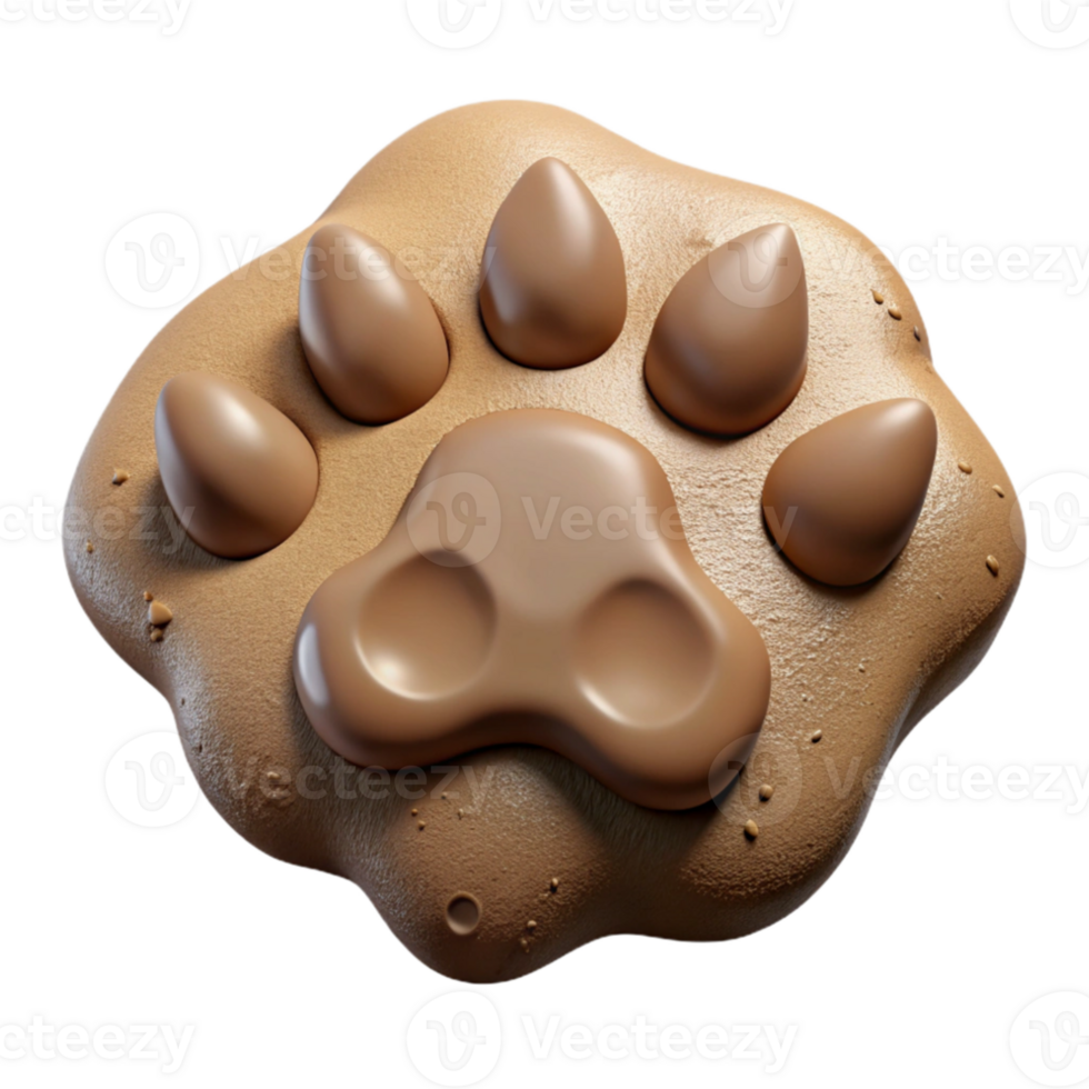 elegant minimalist Tiger Paw Print in Mud Isolated detailed png