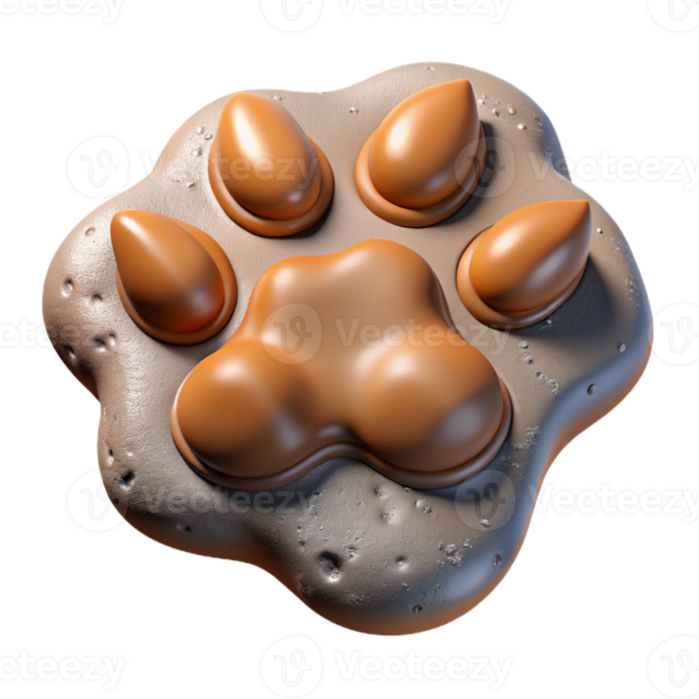 wonderful contemporary Tiger Paw Print in Mud Isolated genuine png